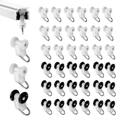Gordijn Haken - Rolletjes - Soepel Ophangen - Stille Beweging - 40 Stuks - Wit