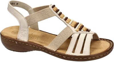 Rieker -Dames - off-white-crÈme-ivoorkleur - sandalen - maat 36