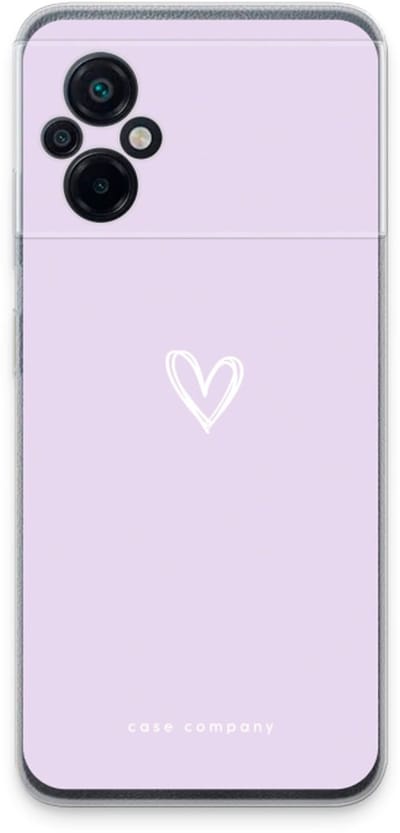 Case Company® - Hoesje geschikt voor Xiaomi Poco M5 hoesje - Klein hartje paars - Soft Cover Telefoonhoesje - Bescherming aan alle Kanten en Schermrand