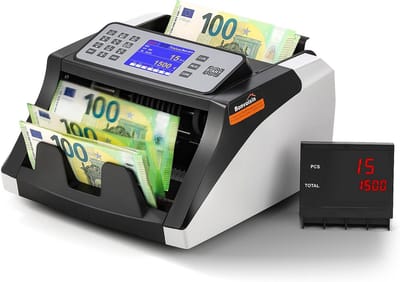 Bankbiljettenteller - Geldteller Machine - Snel Cijfers Tellen - Vervalsing Detectie - 1000 Stuks/Min - Zwart