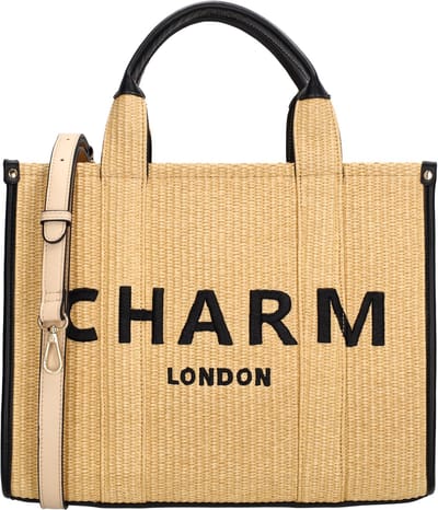 Charm London Harrow Handtas - Schouderband - Shopper - Schoudertas - Riet - Praktisch - Stijlvol - Zand