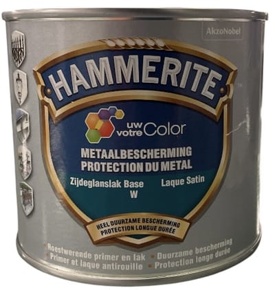 Levis Hammerite Metaallak Zijdeglans - Decoratieve roestwerende metaallak 2 in 1 op solventbasis - 0.50 L - RAL 9010 Pure White ( gebrokenwit)