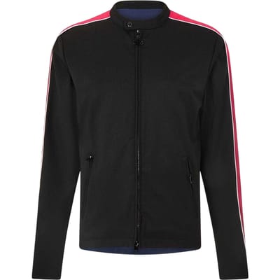 Diesel Heren Contrast Paneel Lange Mouwen Motojack (Zwart/Rood)