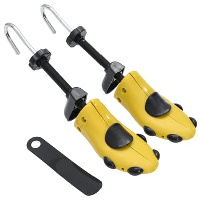 vidaXL - Schoenspanners - met - schoenlepel - EU - 37-41 - kunststof - geel