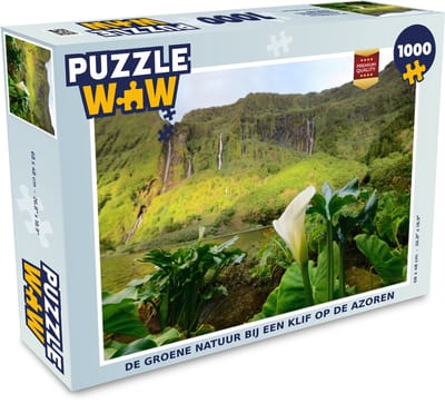 Puzzel De groene natuur bij een klif op de Azoren - Legpuzzel - Puzzel 1000 stukjes volwassenen