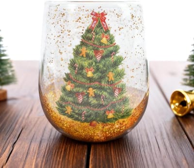 Schattige kerstmok met kerstboomdesign, dubbele wand, ideaal voor koffie en thee, perfect als kerstcadeau voor vrouwen, 380 ml