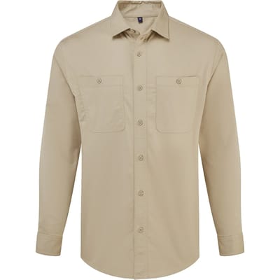 Premier Unisex Volwassen Utility 2.0 Shirt (Khaki Bruin)