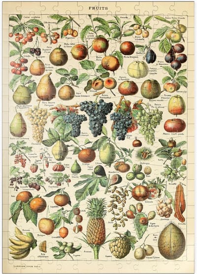 Puzzel met Fruttige Illustraties - Vintage Kunst Poster, 200 Stukjes