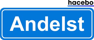 Hacebo - Plaatsnaam Sticker - 29x10 CM - Andelst sticker - Verkeersborden sticker - grappige cadeaus - Andelst