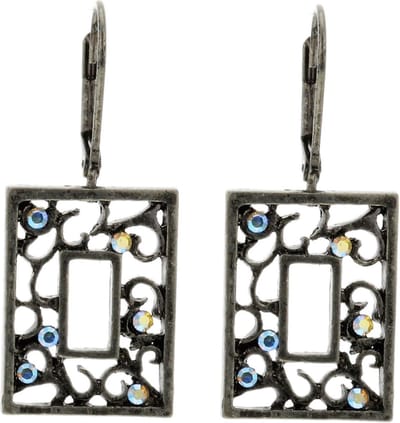 Behave - Oorbellen rechthoek steentjes - art deco stijl - avondlook