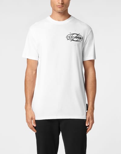Plein Sport Cotton T-Shirt Round Neck Ss Logos