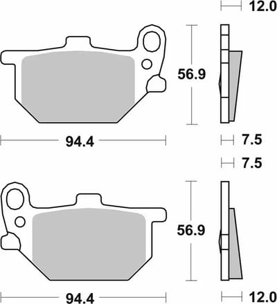 avd sbs remblokje voor motor yamaha 750 xs se 1979 tot 1980 528hf nieuw