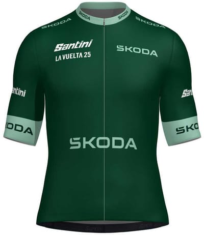 Santini La Vuelta Points Leader Korte Mouw Wielertrui Groen L Man