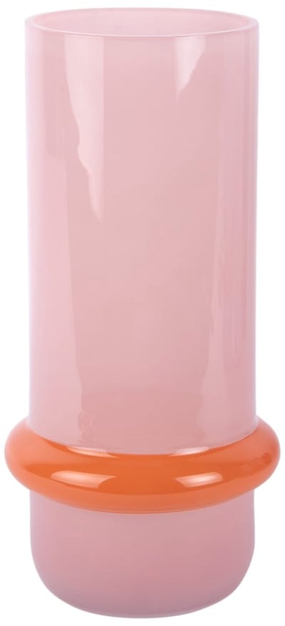 Present Time Vaas Animado Anillo Large - Zachtroze - 13.5x13.5x28cm - Glas - Modern - Bloemenvaas - Woondecoratie - Decoratieve vaas voor woonkamer of slaapkamer
