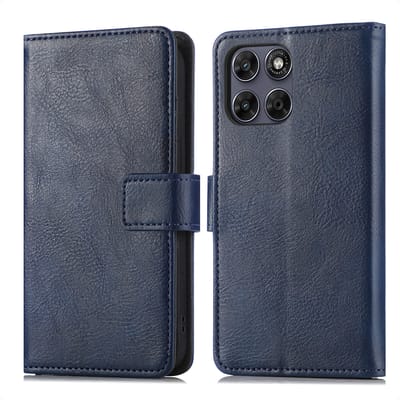 imoshion Hoesje - Geschikt voor Motorola Moto G77 - Luxe Bookcase - Donkerblauw