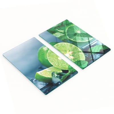 Decoratieve glazen snijplanken voor het snijden en serveren van limoendrank, 2x30x52 cm