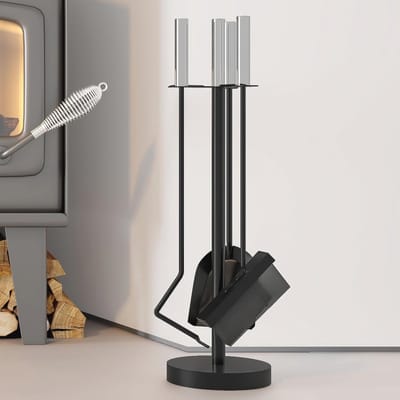 Fireside Companion Set - 4-delige Set met Borstel, Poker en Schop voor Open Haard Accessoires