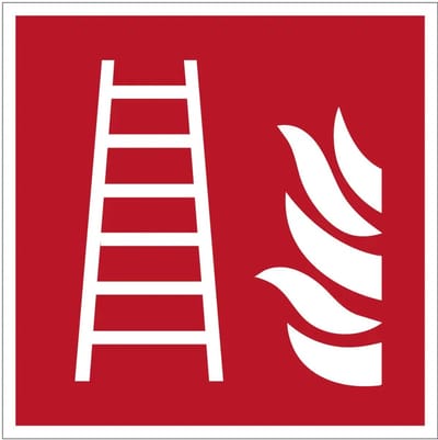 Brandladder bord – F003 | gecoat dibond materiaal | 15 x 15 cm
