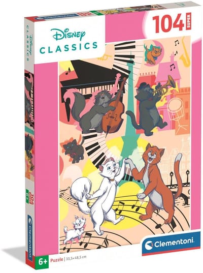 Clementoni Kinderpuzzel Disney Aristocats - Puzzel 104 Stukjes - Supercolor Collectie - Legpuzzel voor je Kind - Puzzels voor Kinderen vanaf 6 Jaar