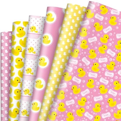 Rubberen eend inpakpapier - 12 vellen geschenkpapier voor creatief knutselen