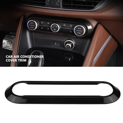 Frame Cover Trim voor het Paneel met Knoppen van de Airconditioner in het Interieur van de Auto voor Alfa Romeo Stelvio Giulia black