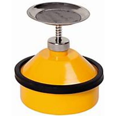 Economy bevochtiger, plaatstaal, geel, 1 l, Ø 178 x H 200 mm, veerbelaste bevochtigingsplaat
