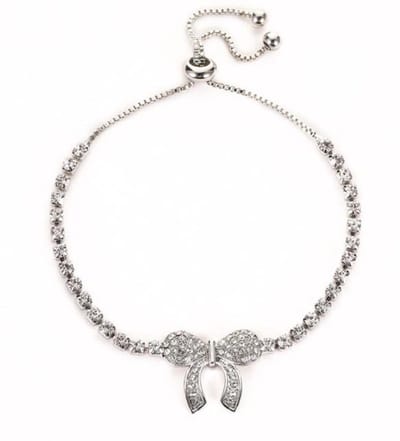 Strikje armband | zilver gekleurd