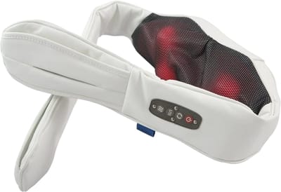 VitalyMed Flexi Plus (wit) - Massage-apparaat ( gordel ) met infrarood voor rug, nek, benen, handen, schouders, voeten. Het gehele lichaam kan gemasseerd en verwarmd worden. Zeer krachtige motor voor eventuele stevigere massages. 5 jaar garantie