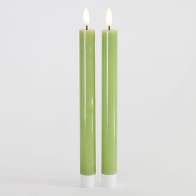 Sirius - LED-Dinerkaarsen 'Sille' (25cm hoog, Set van 2) - Groen - Spring Green - gekleurde LED-kaars
