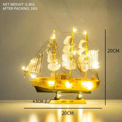 Creatief Zeilboot Model Woonkamer Huisdecoratie Decoratie Wijnkast Veranda Boekenplank Bureau Ornament Met Lichtjes voor Cadeau