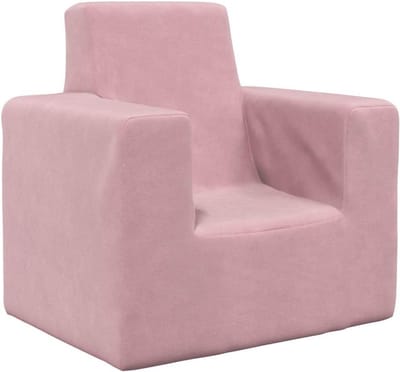 Zacht Pluche Kinderbank Roze - Comfortabele Sofa voor Peuters en Kinderen