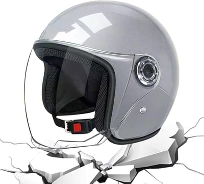 Halve motorhelm voor volwassenen, ABS veiligheidsschaal, Lichtgewicht scooter- en e-bikehelm, Geschikt tot 65 cm hoofdomtrek