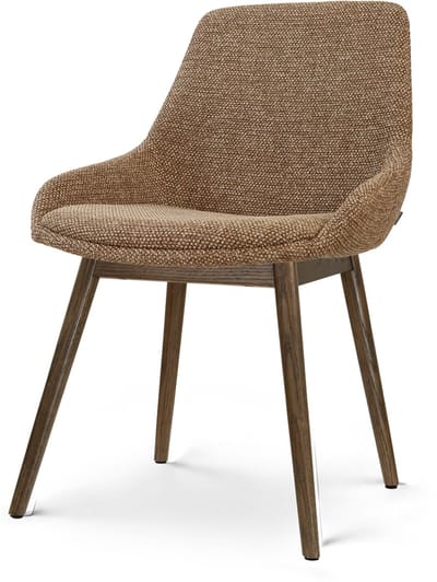 Nolon Nio-Isa Eetkamerstoel bruin blend - walnoot houten onderstel - elegante zitting - japandi - stof