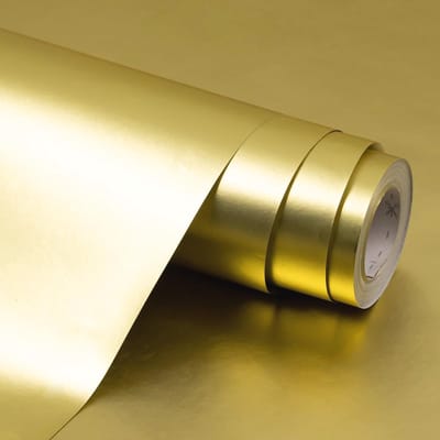SnelShoppen - Goud Mat Cadeaupapier Rol 43cm x 12m - Effen Kleur Verjaardags Inpakpapier voor Bruiloft, Valentijnsdag, Verjaardag, Feest, Festival Dec