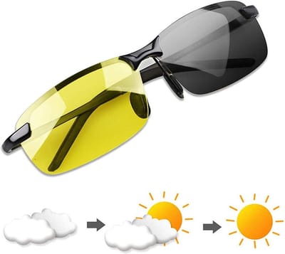 Dailygoods- Pilotenzonnebril UV400 Bescherming - Kameleonbril - Lichtgekleurde Lenzen - Hoge Definitie - Anti-vermoeidheid - Schokbestendig - Zonnebril