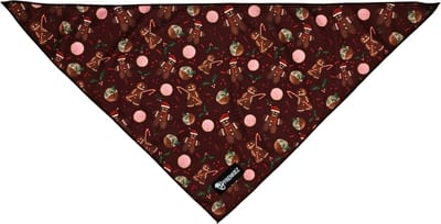 Frenkiez kerst bandana brown gingerbread man Large