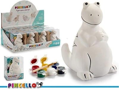 Pincello keramieken spaarpot dino 9 cm - creatieve kinderspaarpot.