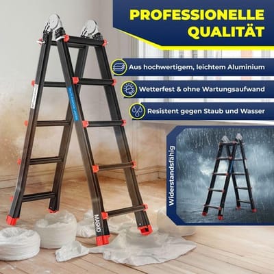 Aluminium telescopische ladder | Multifunctionele vouwladder en leunladder