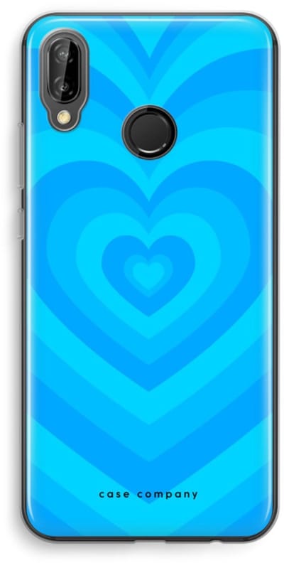 Case Company® - Hoesje geschikt voor Huawei P20 Lite hoesje - Hart Blauw - Soft Cover Telefoonhoesje - Bescherming aan alle Kanten en Schermrand
