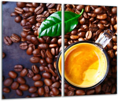 TMK ArtDeko - Snijplank - 2x 30x52 - Koffie Motief - Veilig en Hygiënisch