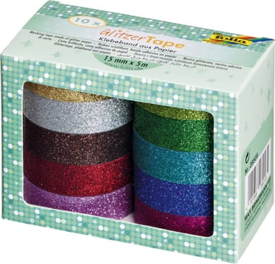 Plakband folia glitter 5mx15mm 10 stuks 10 kleuren | 6 stuks