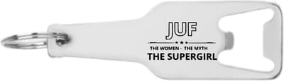 Akyol - juf de vrouw de mythe de supervrouw flesopener - Juf - docenten leerkrachten leraren - cadeau - 105 x 25mm