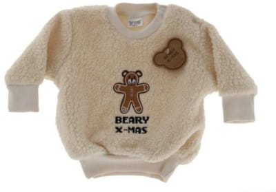 VIB® - Baby sweater teddy beige 3-6 m 'BEARY X-MAS' - Babykleertjes - Baby cadeau - zwangerschap aankondiging - geboorte cadeau