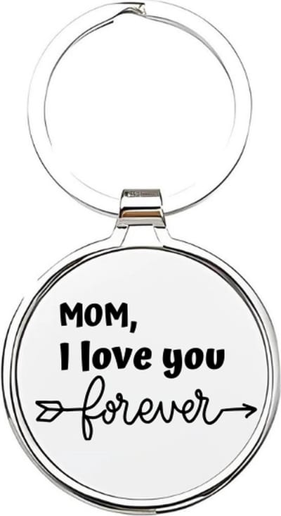 Akyol - mom i love forever Sleutelhanger - Moeder - de liefste moeder - moeder sleutelhanger - mama sleutelhanger - sleutelhanger mam - familie sleutelhanger - moederdag cadeautje - mama cadeau - mom - stiefmoeder - schoonmoeder - 4 x 7,5 CM