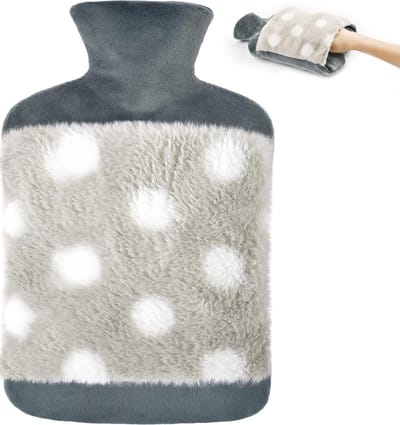 Luxe warmwaterkruik van imitatiebont - 2L handvoetenwarmer voor spierpijn en menstruatiepijnverlichting