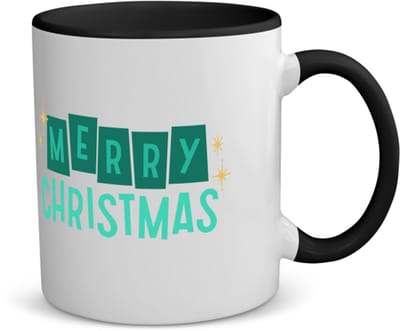 Akyol - kerst merry christmas koffiemok - theemok - zwart - Kerstmis - kerst beker - winter - kerst - christmas - kerst cadeau - 350 ML inhoud