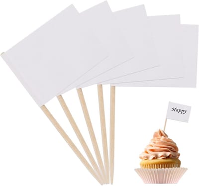 100 Stuks Lege Tandenstokers Vlaggen voor Party, Cake en Voedsel Buffet