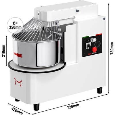 GGM Gastro Teigknetmaschine - 22 Liter / 18 kg - 2 Geschwindigkeiten - Kessel abnehmbar & Rührwerk aufklappbar - Timerfunktion