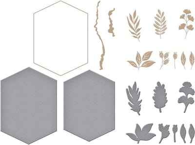 Folie Plaat - Bloemen Frame - Kaarten Maken - Koolstofstaal Materiaal - Afbeelding Tonen - Zilver