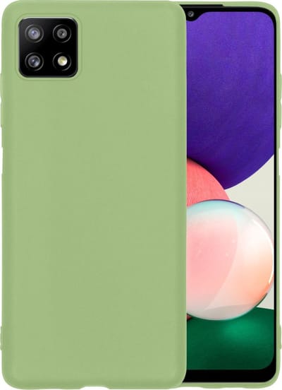 Hoesje - Geschikt voor Samsung Galaxy A22 5G - Sterk & Shockproof - Siliconen Case - Hoes Cover - Telefoonhoes - Groen